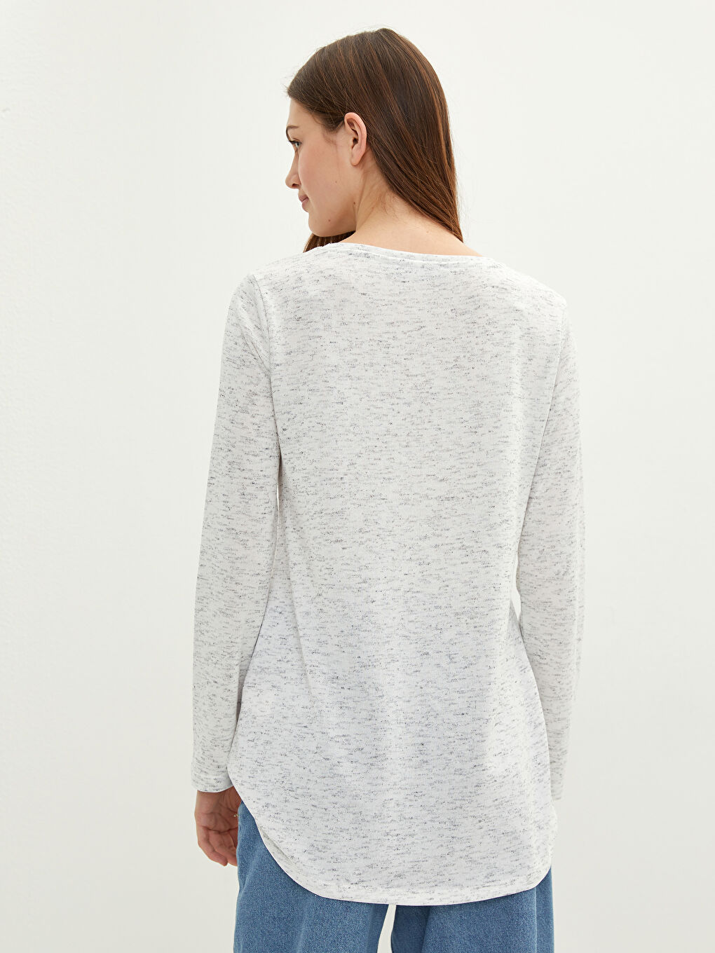 LCW Vision Crew Neck Letter Printed Long Sleeve Women's T-Shirt -S2BG64Z8-D5R