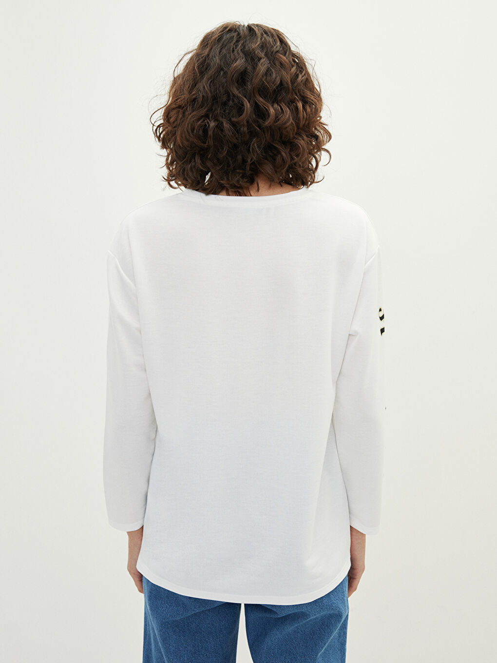 Crew Neck Letter Printed Long Sleeve Women's T-Shirt-4