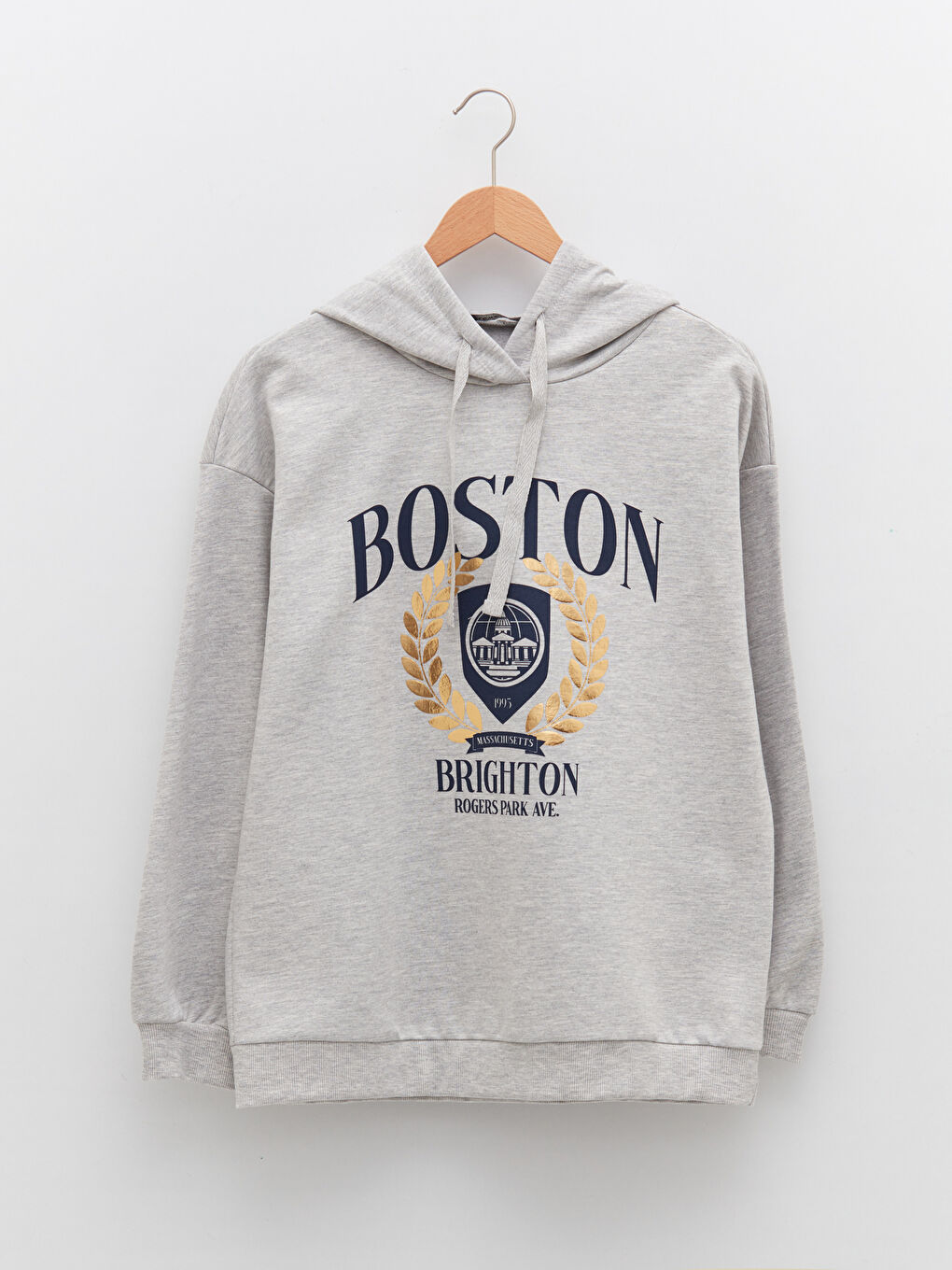 Женское худи с длинным рукавом и принтом-5