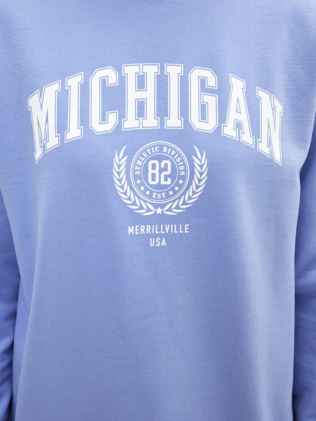 Mavi Bisiklet Yaka Yazı Baskılı Uzun Kollu Kadın Sweatshirt-3