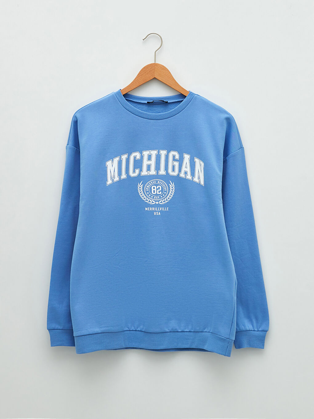 Mavi Bisiklet Yaka Yazı Baskılı Uzun Kollu Kadın Sweatshirt-5