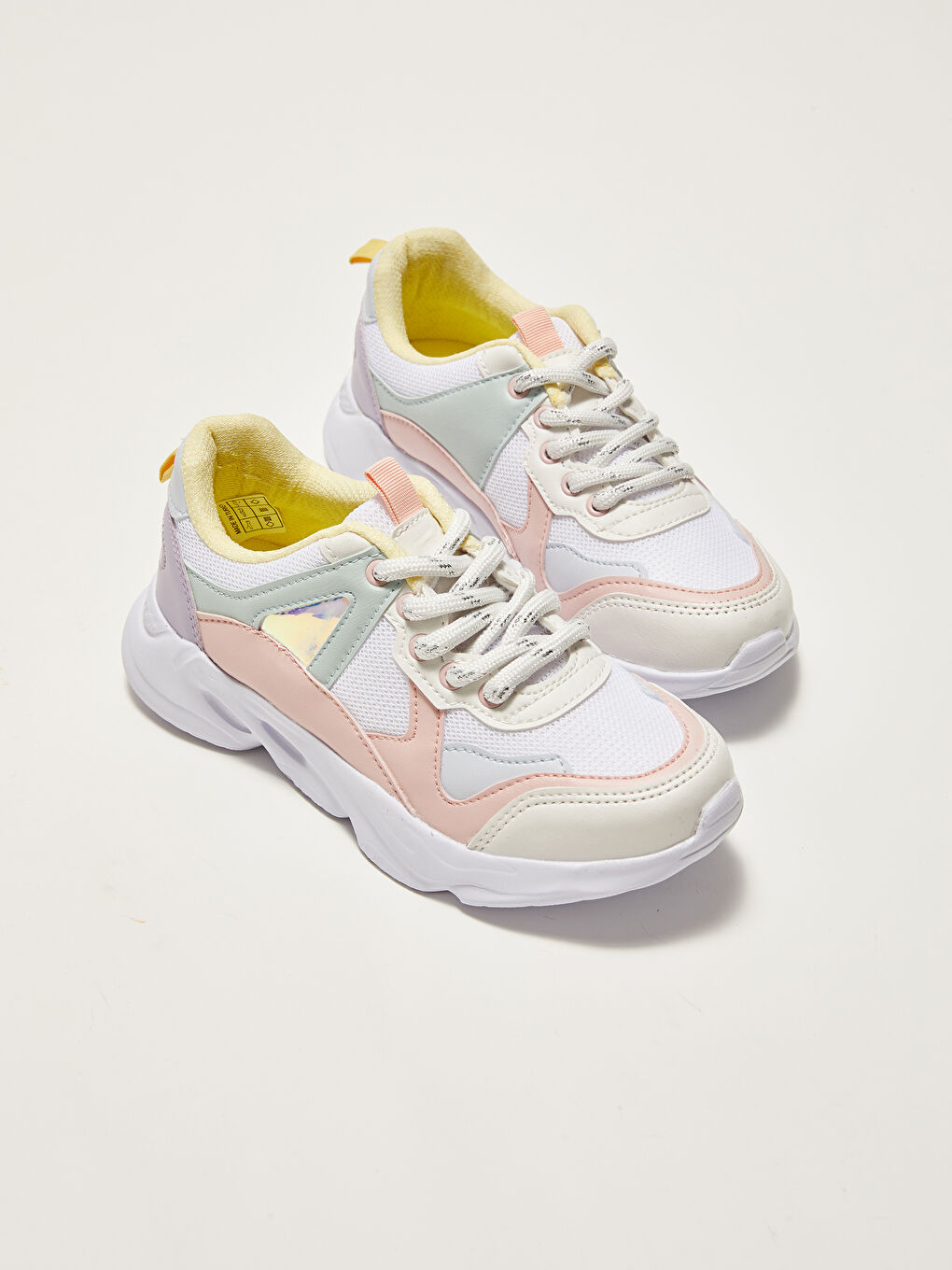 Color Block Lace-Up Girls' Sneakers-1