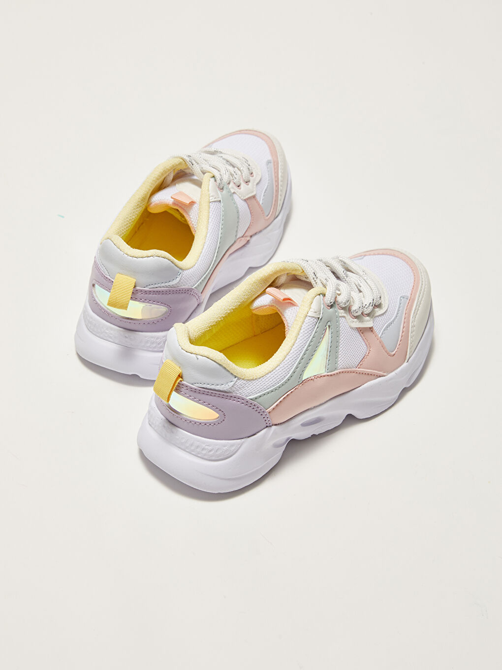 Color Block Lace-Up Girls' Sneakers-4