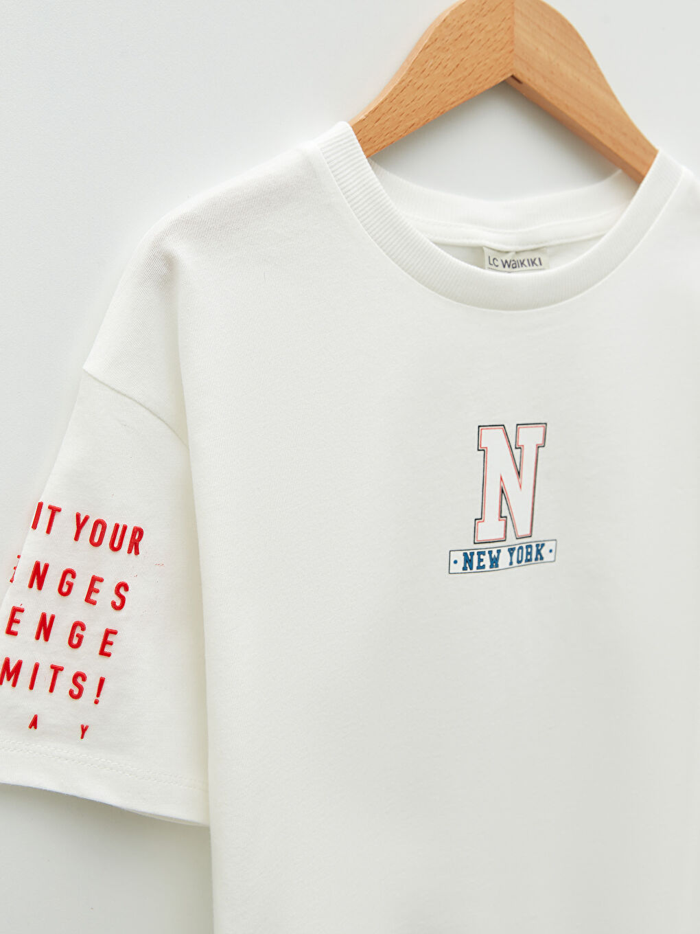 Crew Neck Printed Short Sleeve Cotton Girl T-shirt-2