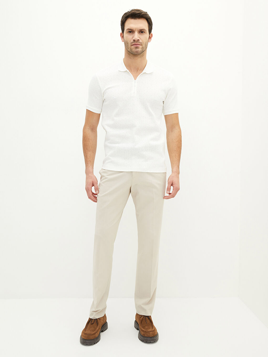 Polo Neck Short Sleeve Men's T-Shirt-5