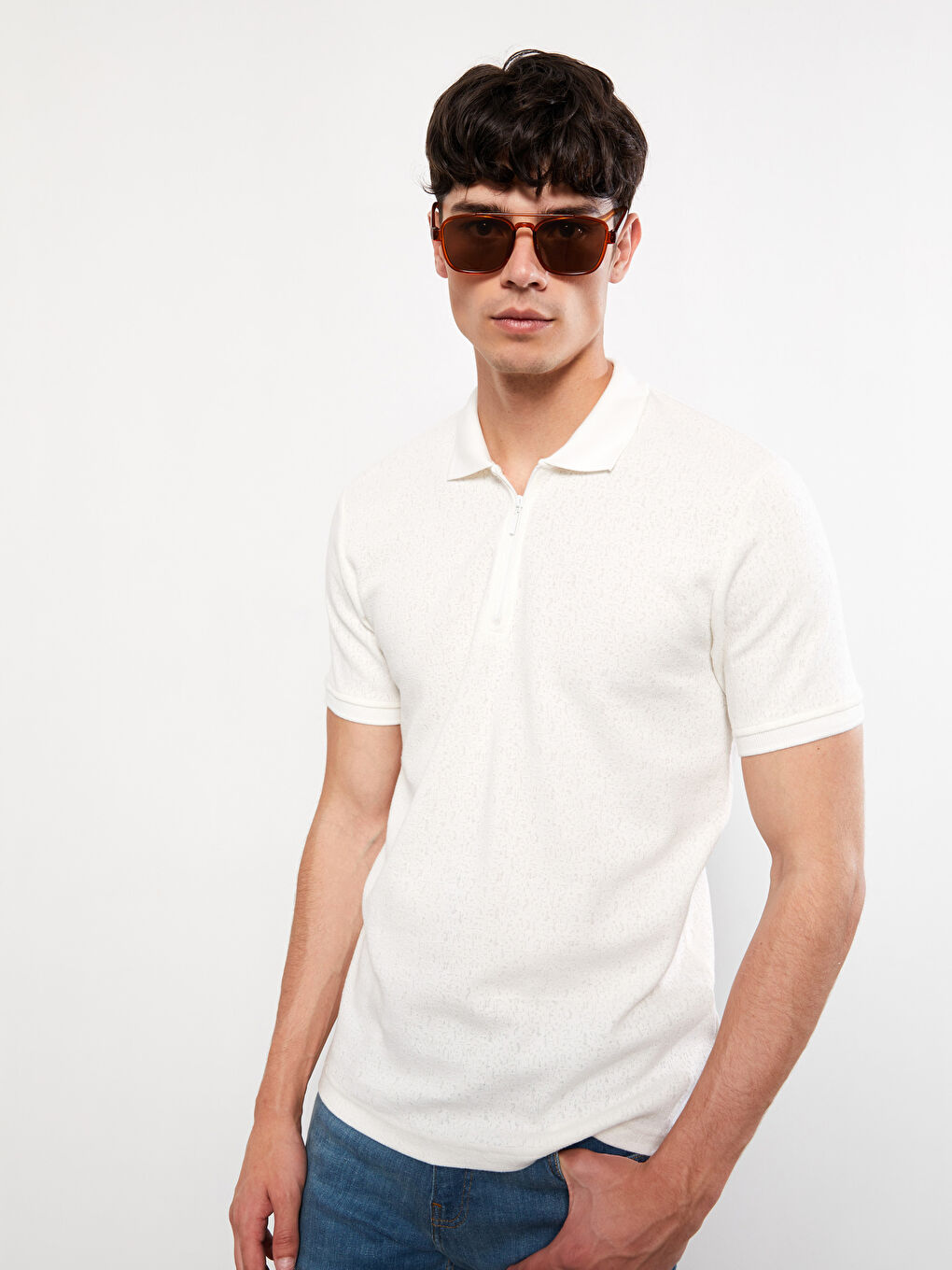Polo Neck Short Sleeve Men's T-Shirt