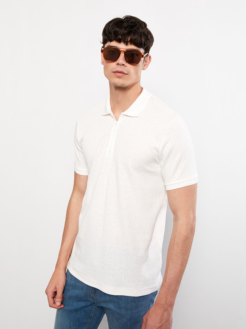 Polo Neck Short Sleeve Men's T-Shirt-4