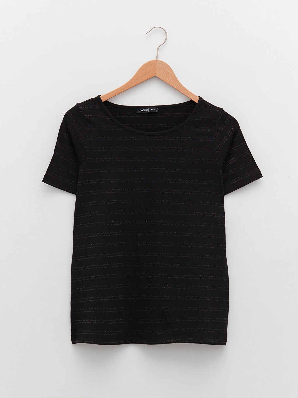 Crew Neck Striped Short Sleeve Women's T-Shirt-4