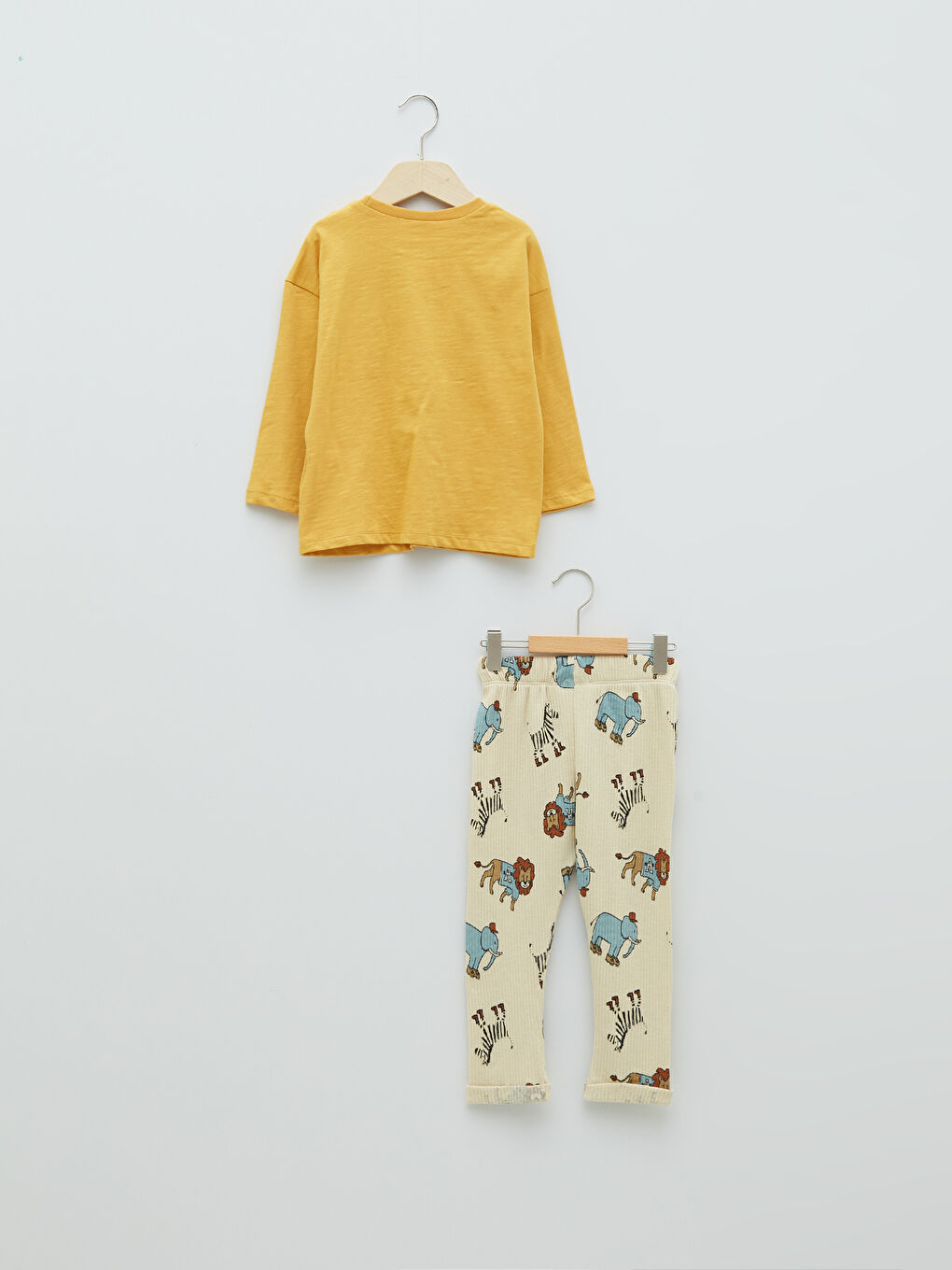 Crew Neck Long Sleeve Printed Baby Boy T-Shirt and Leggings 2-Pack Set-1
