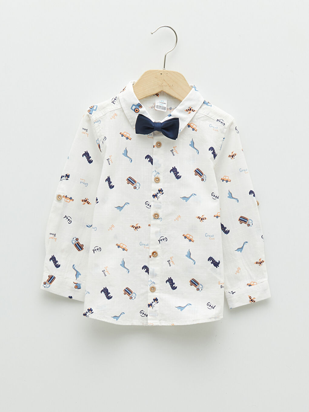 Bej Uzun Kollu Baskılı Pamuklu Erkek Bebek 4'lü Takım-1