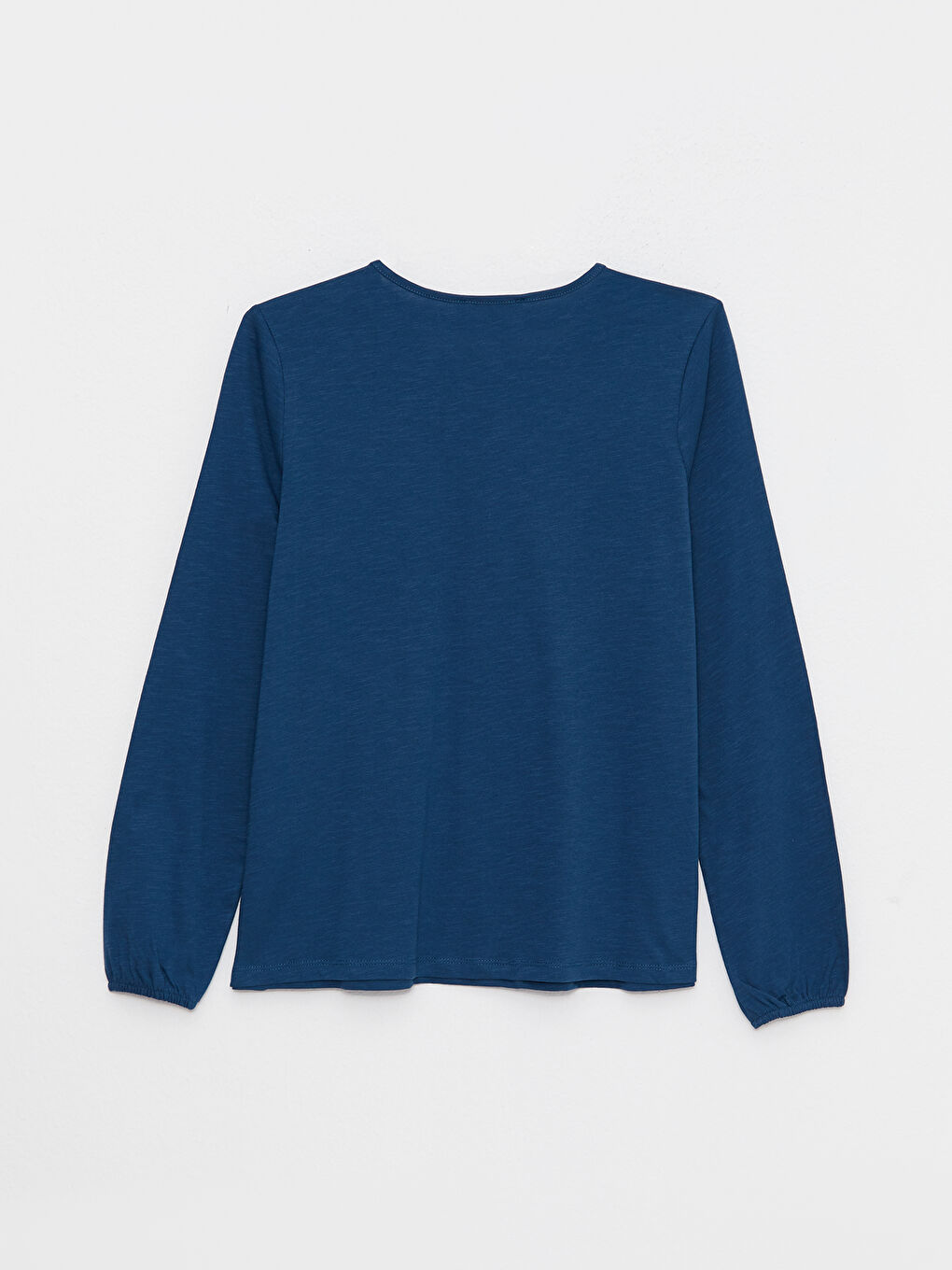 Tie Collar Embroidered Long Sleeve Cotton Women's Blouse-5