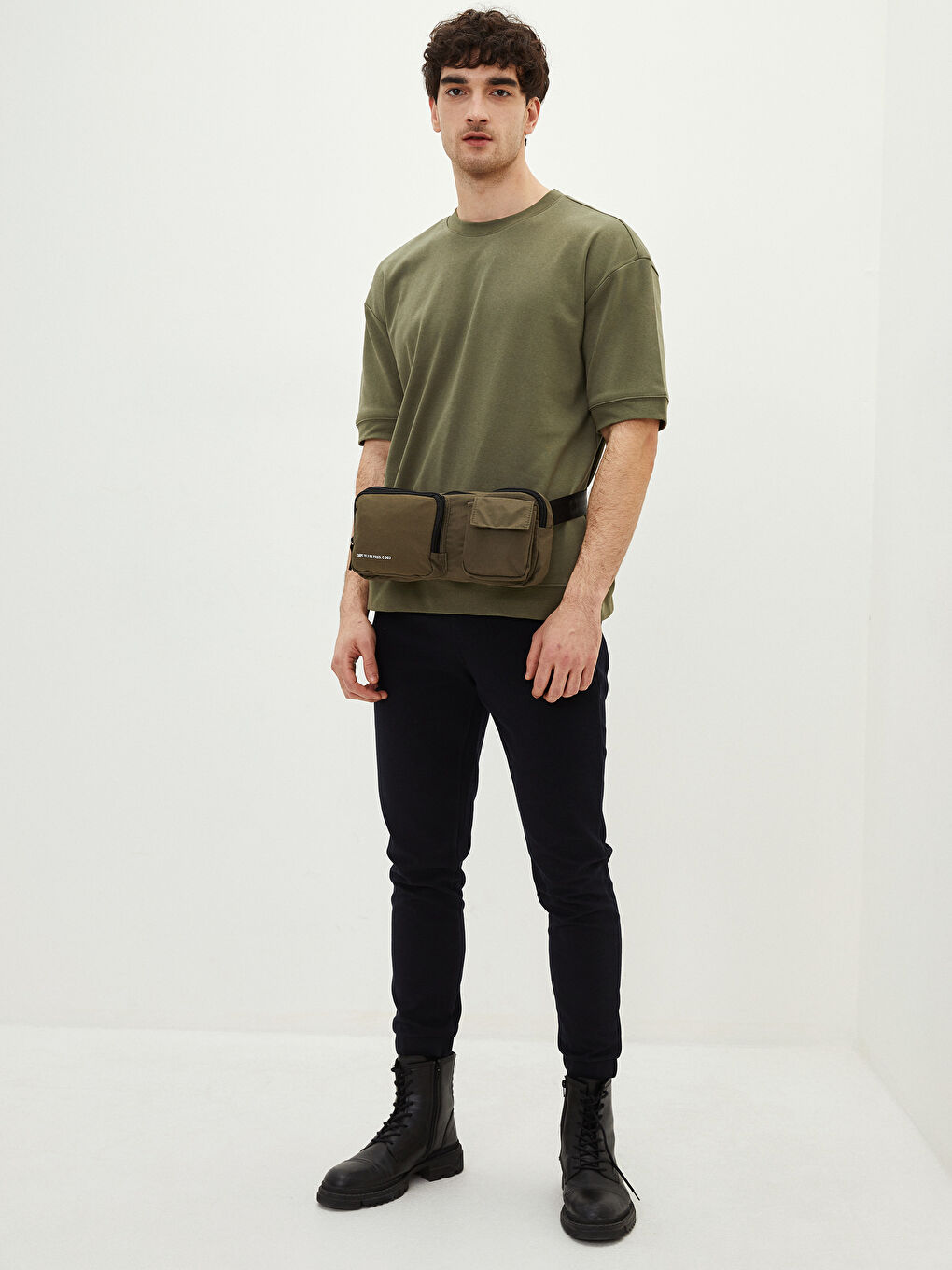 Letter Printed Multi-eyed Men's Waist Bag-1