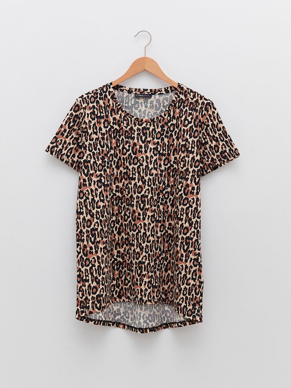 Crew Neck Patterned Short Sleeve Cotton Women's T-Shirt-4