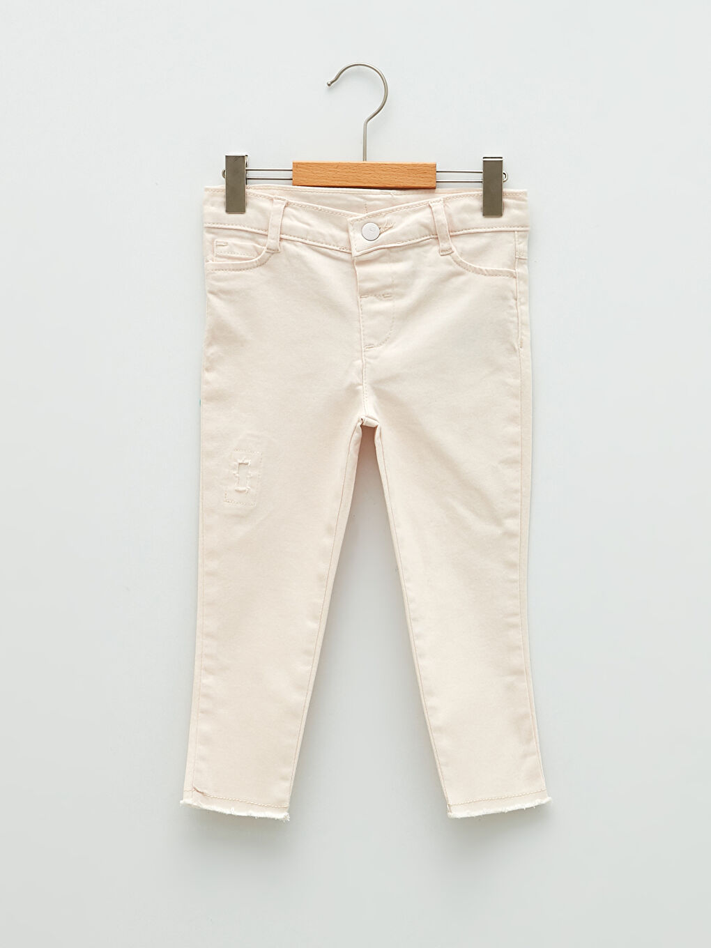 Pembe Beli Lastikli Basic Pamuklu Kız Bebek Pantolon