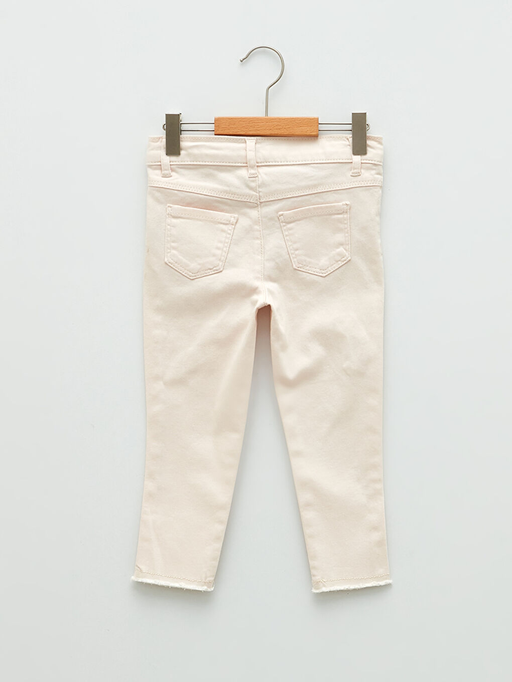 Pembe Beli Lastikli Basic Pamuklu Kız Bebek Pantolon-1