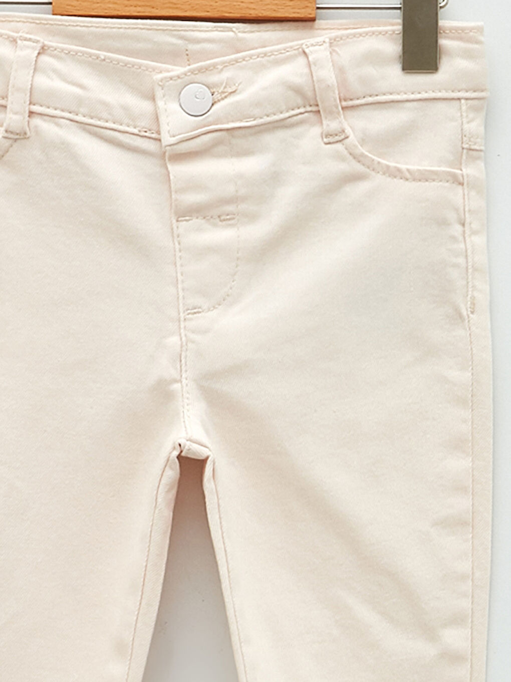 Pembe Beli Lastikli Basic Pamuklu Kız Bebek Pantolon-2