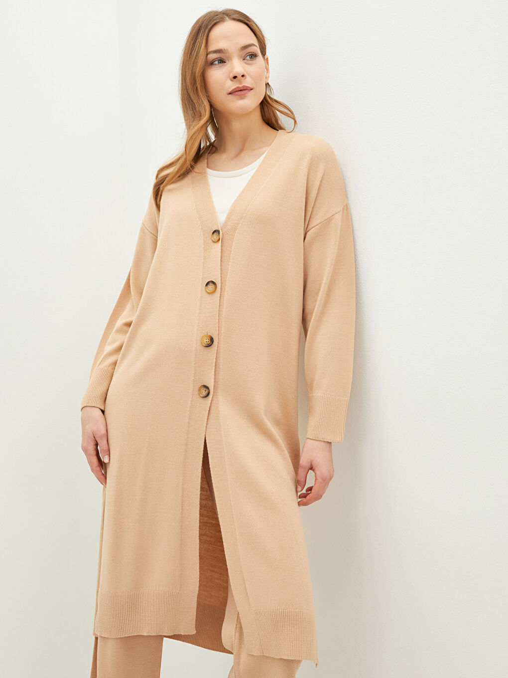 Cardigan en Tricot à Encolure en V pour Femmes