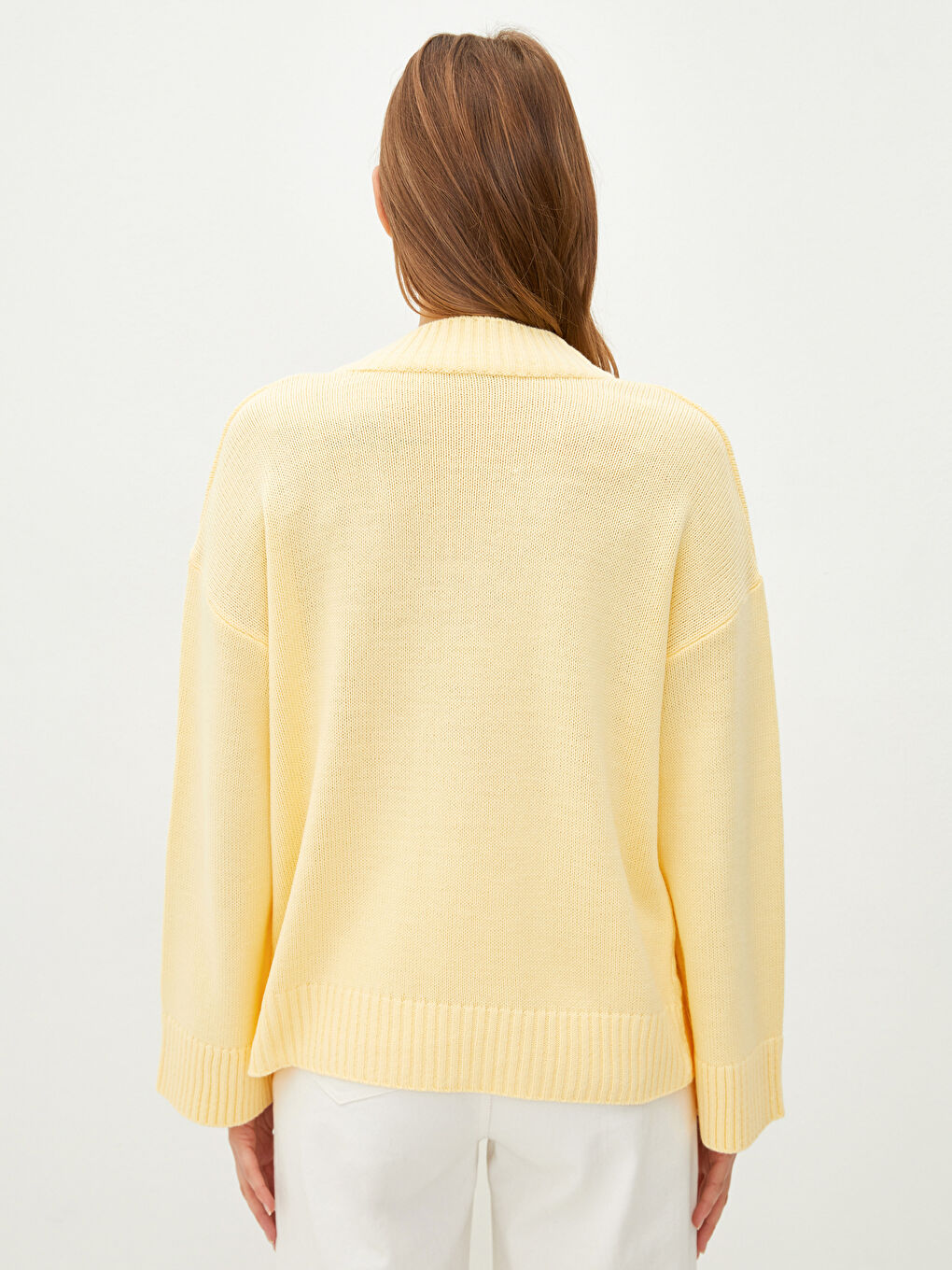 LCWAIKIKI Basic V Neck Plain Long Sleeve Women's Knitwear Sweater -S2BI56Z8-FTK