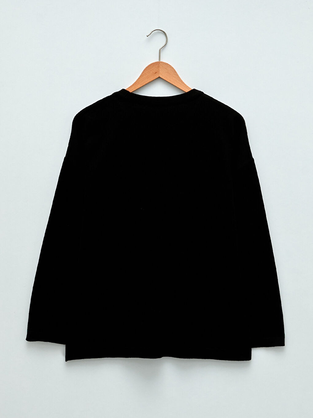 Siyah Bisiklet Yaka Çizgili Uzun Kollu Kadın Triko Kazak-6