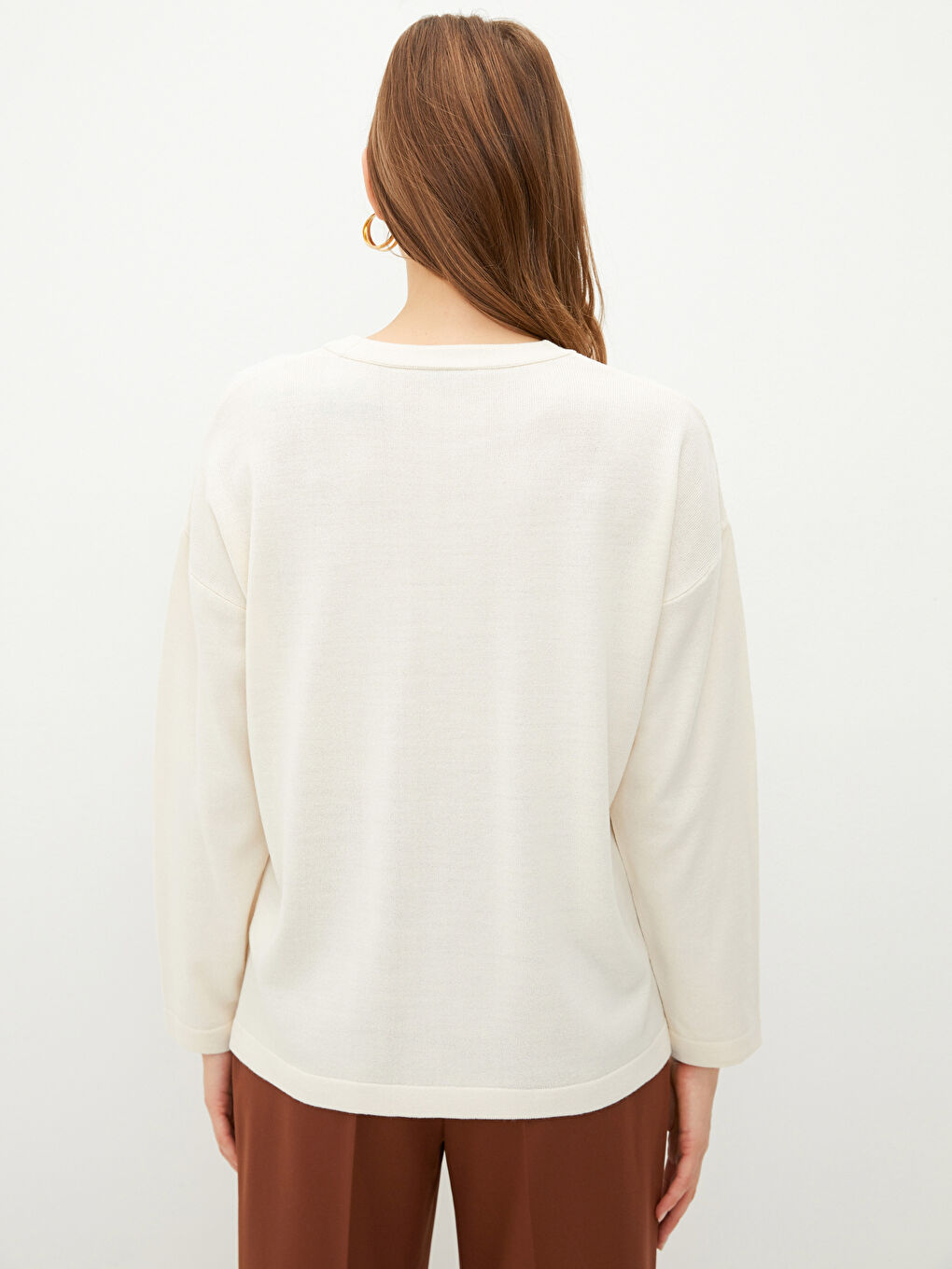 LCWAIKIKI Basic Crew Neck Striped Long Sleeve Women's Knitwear Sweater -S2BI58Z8-R9J