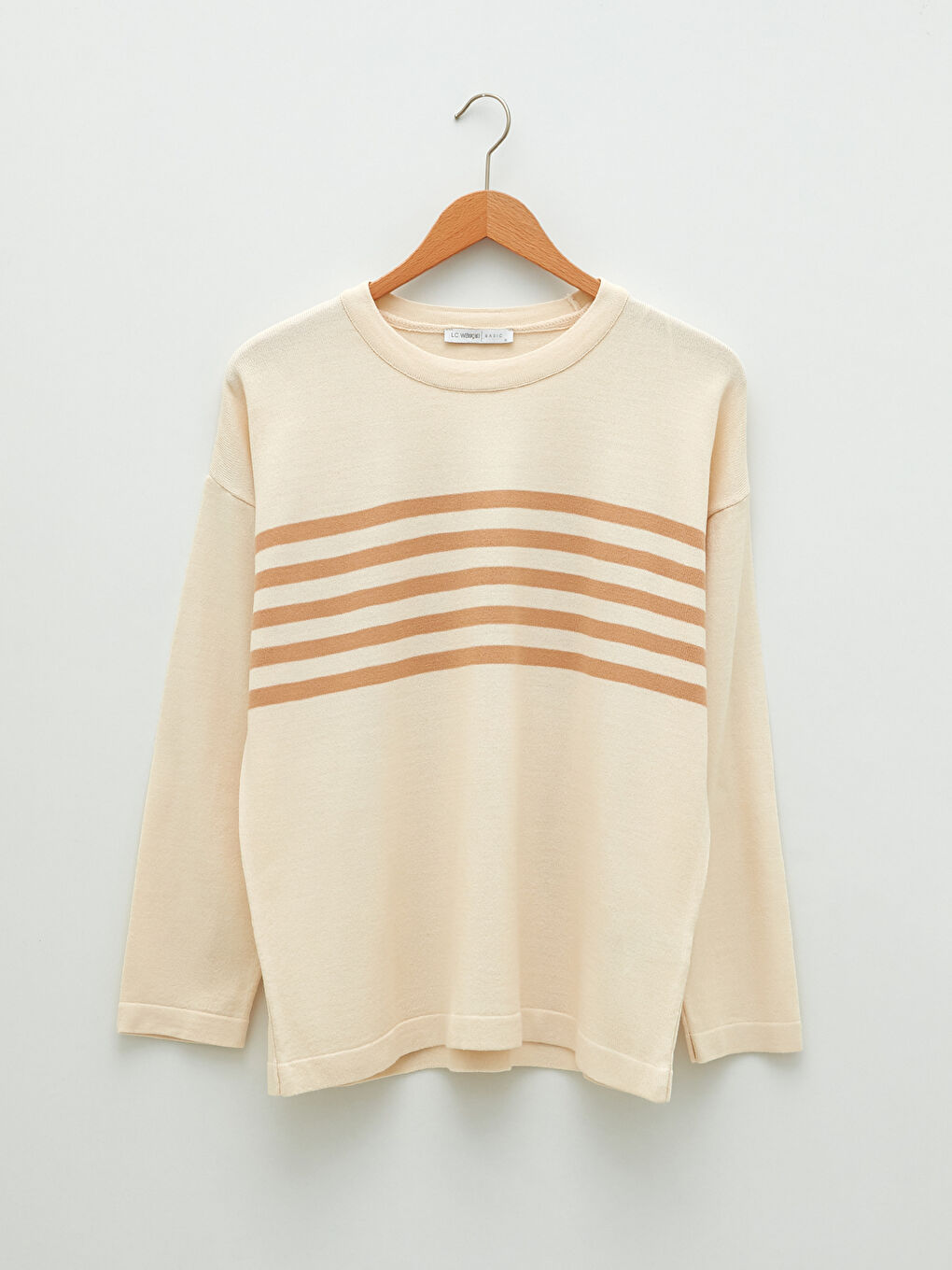 LCWAIKIKI Basic Crew Neck Striped Long Sleeve Women's Knitwear Sweater -S2BI58Z8-R9J