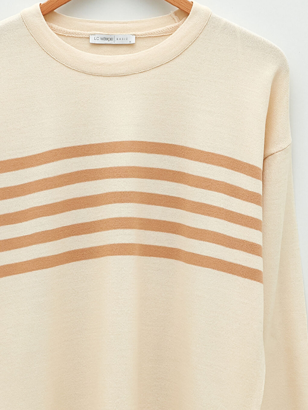 LCWAIKIKI Basic Crew Neck Striped Long Sleeve Women's Knitwear Sweater -S2BI58Z8-R9J