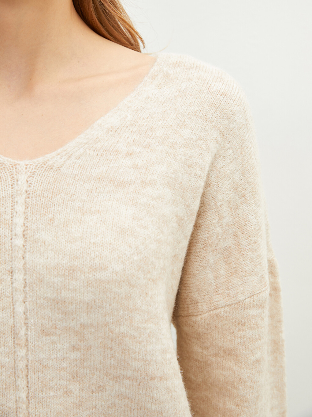 V Neck Oversize Women's Knitwear Sweater-3