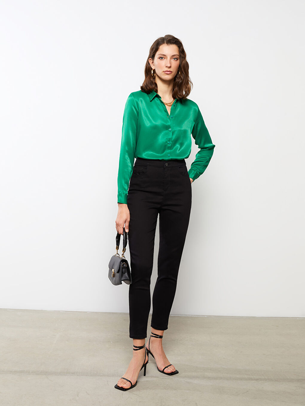 Pantalon Pour Femmes Confortable Coupe Droite Avec Poches Détaillées-1