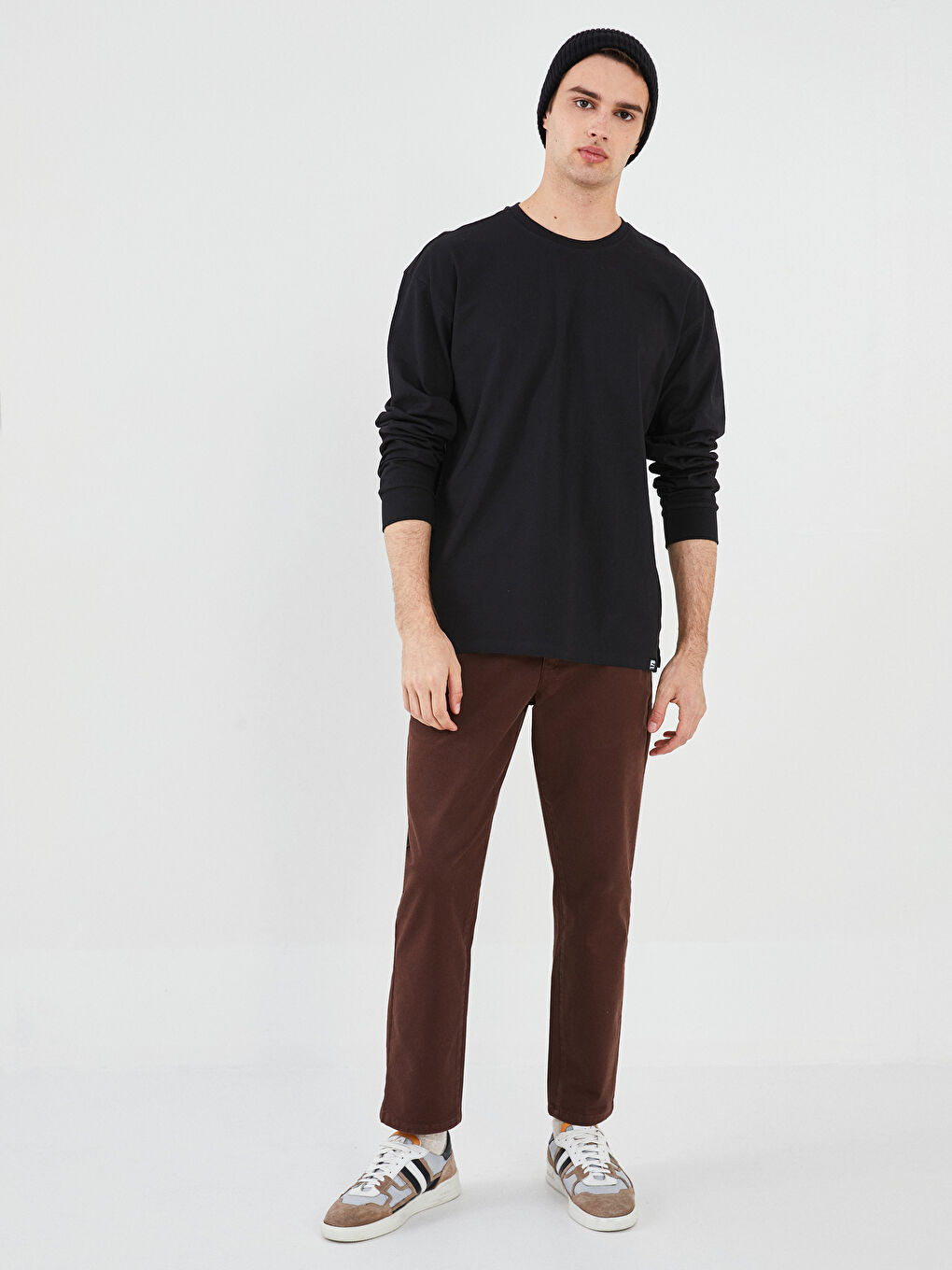 Oversize Crew Neck Long Sleeve Men's Sweatshirt-3