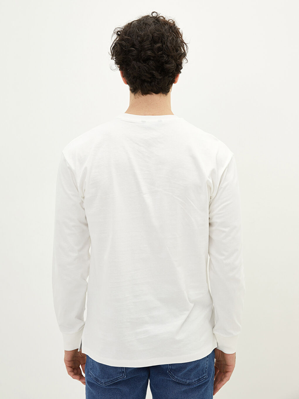 Oversize Crew Neck Long Sleeve Men's Sweatshirt-3
