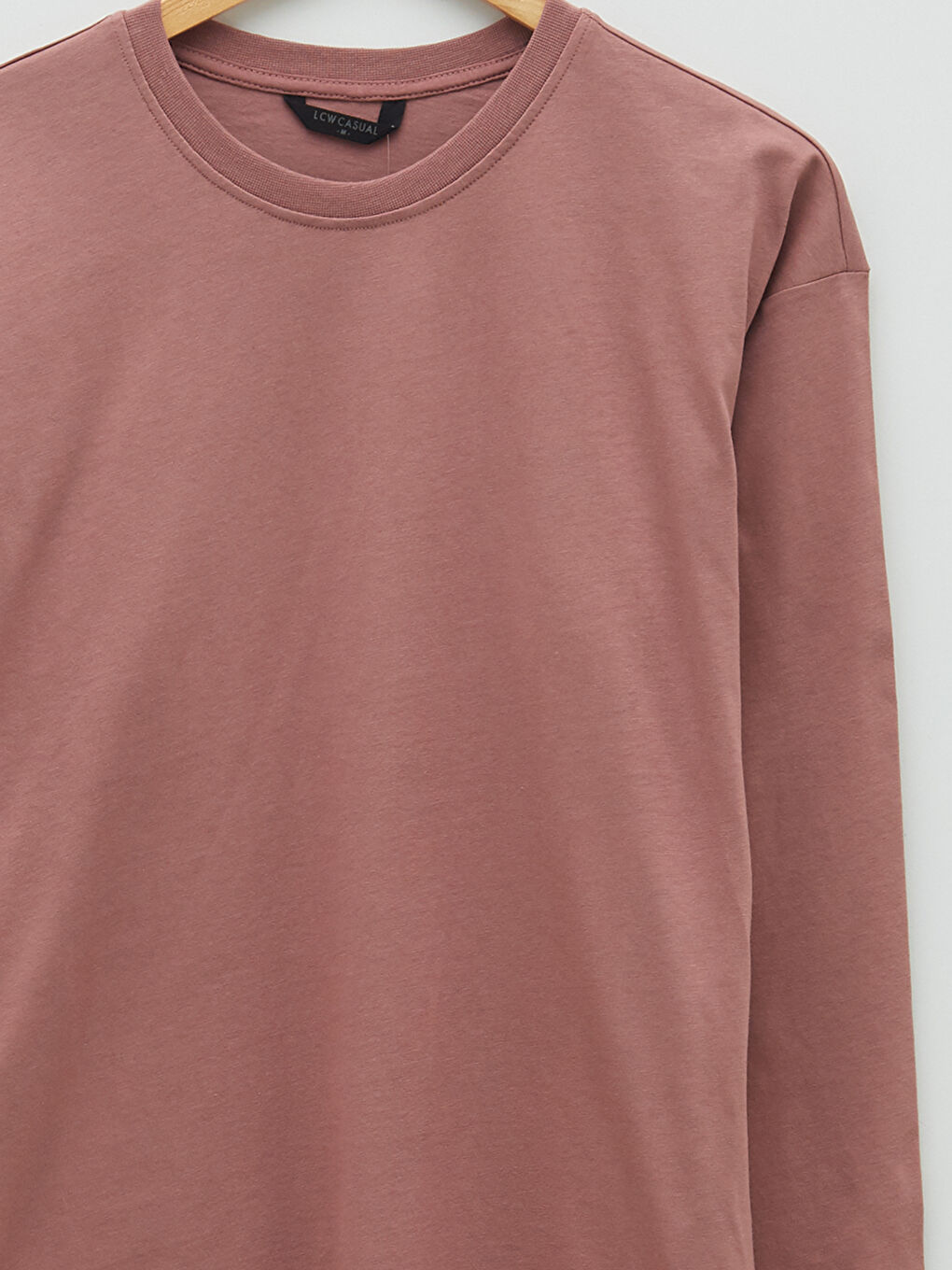 Pembe Bisiklet Yaka Uzun Kollu Erkek Sweatshirt-7