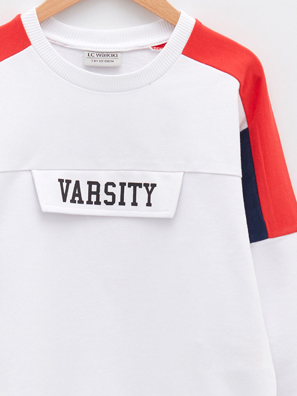 Beyaz Bisiklet Yaka Baskılı Uzun Kollu Kız Çocuk Sweatshirt-2