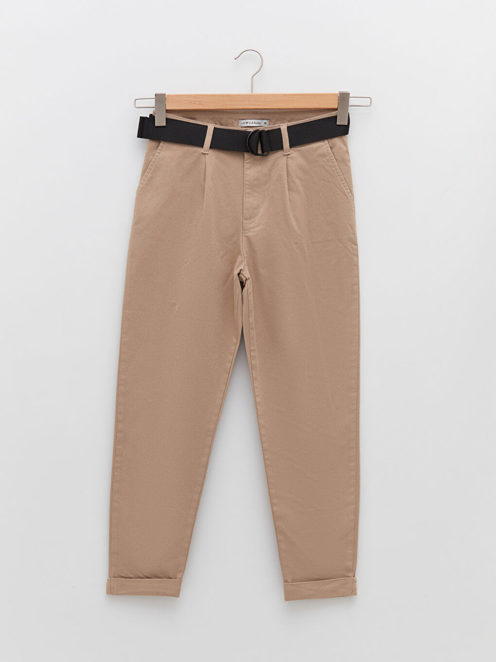 LCW Vision Udobne Široke Ravne Džepne Detaljne Gabardinske Ženske Pantalone -S2BJ02Z8-FM0