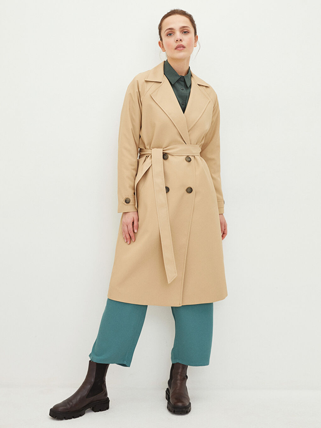Trench-coat Oversize à Col de Veste pour Femmes-2