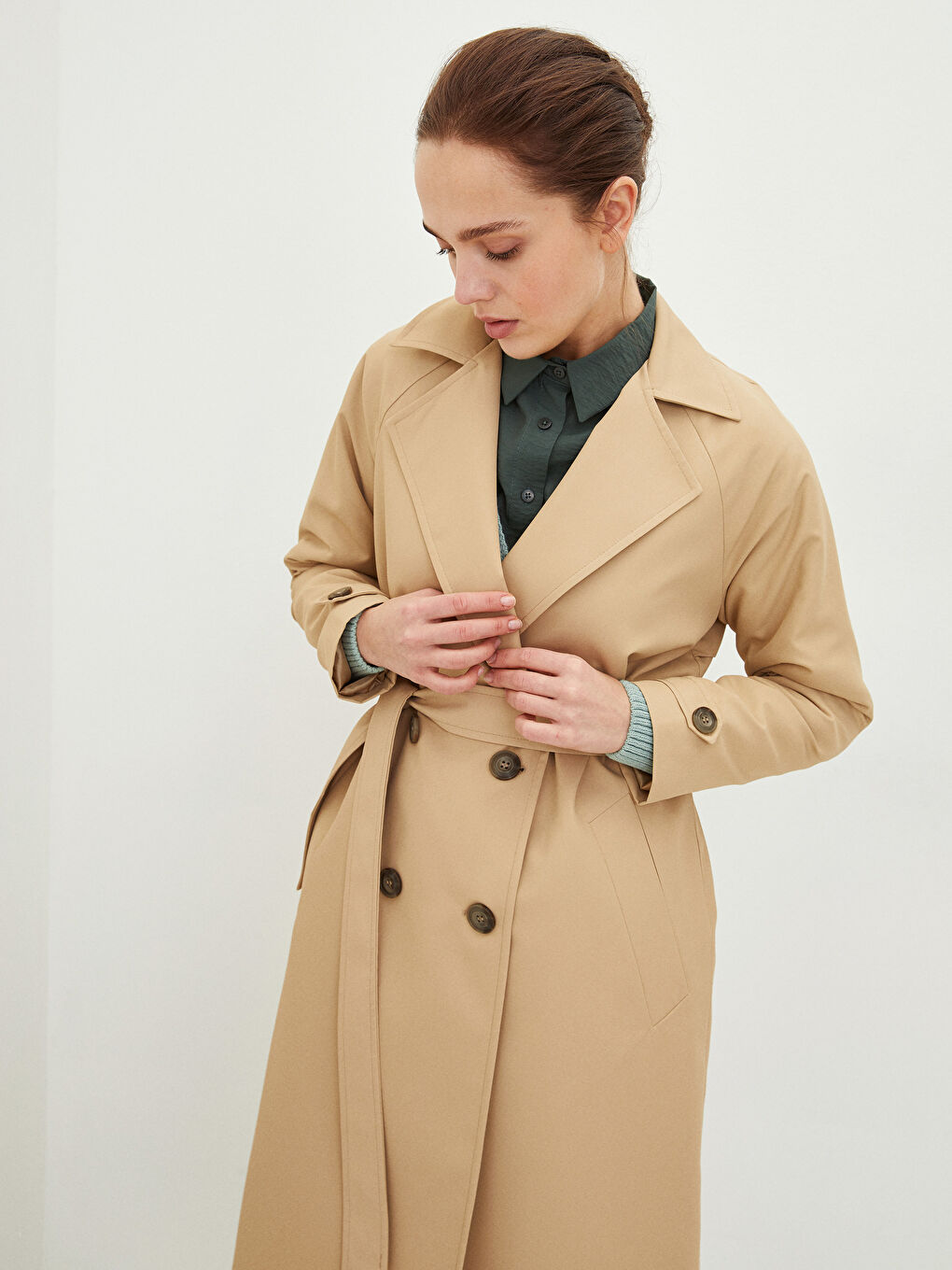 Trench-coat Oversize à Col de Veste pour Femmes-3
