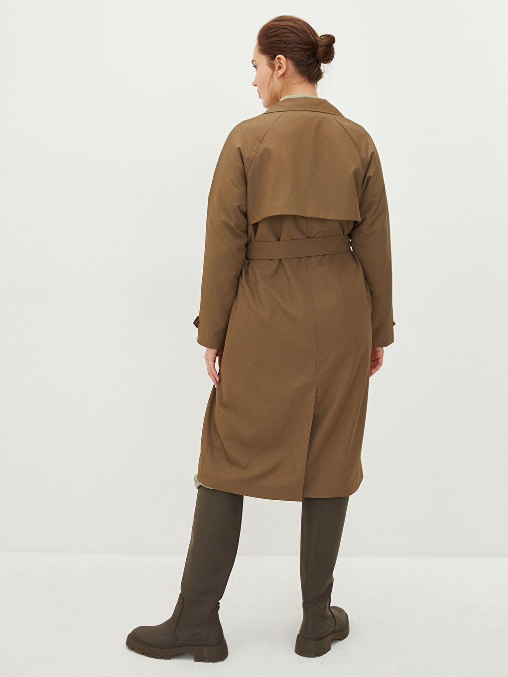LCW Modest Jacket Collar Oversize Women's Trench Coat -S2BJ07Z8-S1W