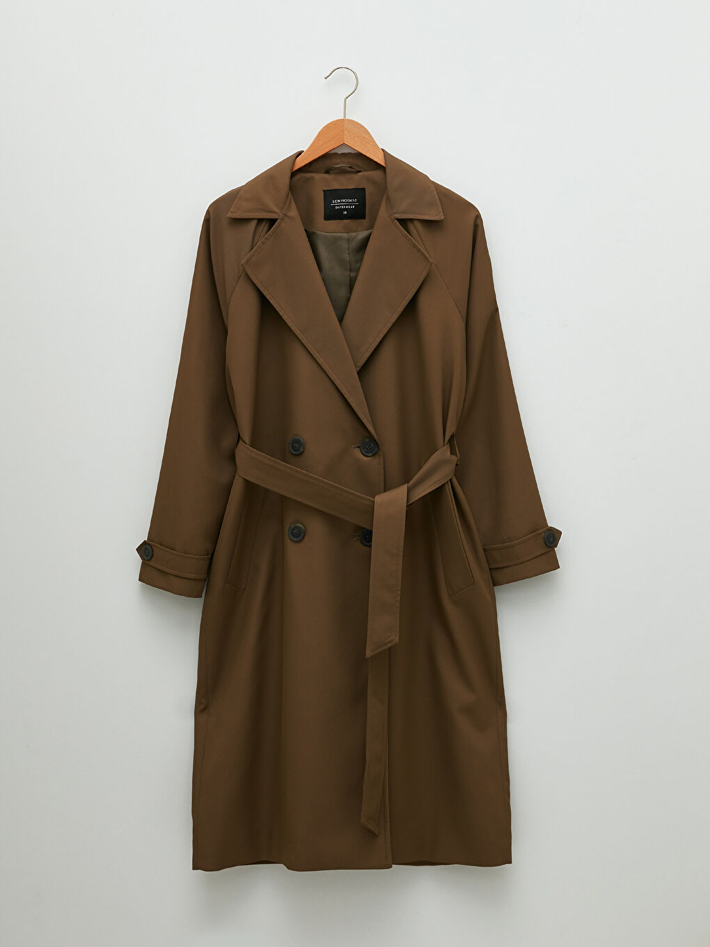 LCW Modest Jacket Collar Oversize Women's Trench Coat -S2BJ07Z8-S1W