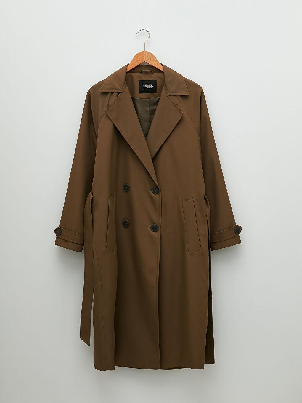LCW Modest Jacket Collar Oversize Women's Trench Coat -S2BJ07Z8-S1W
