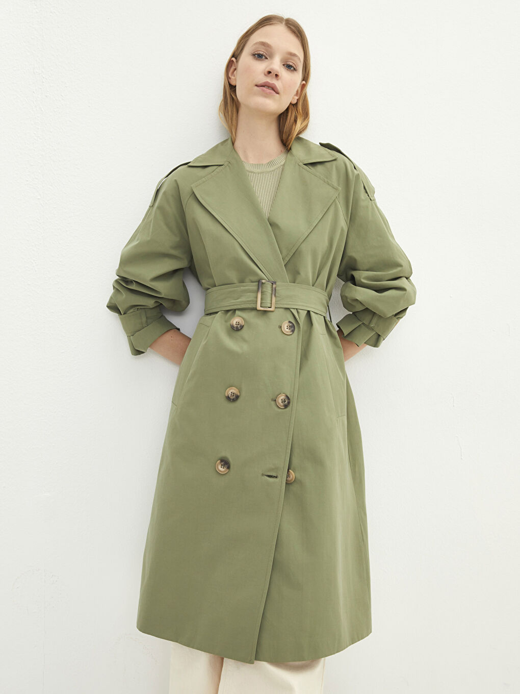 Ceket Yaka Oversize Kadın Trençkot