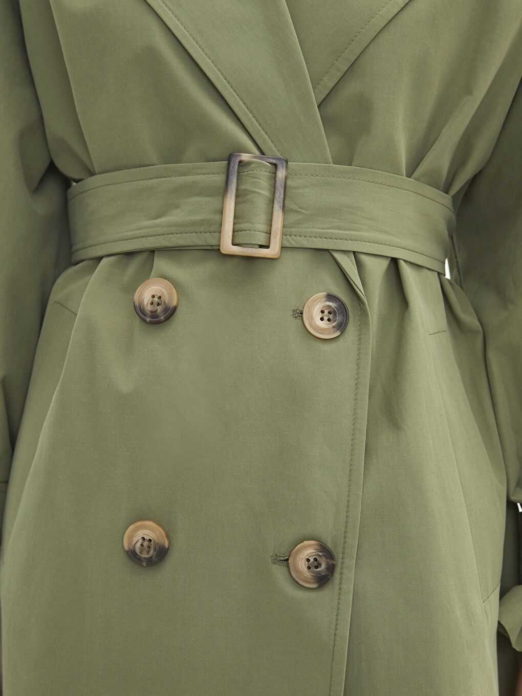 Ceket Yaka Oversize Kadın Trençkot-3