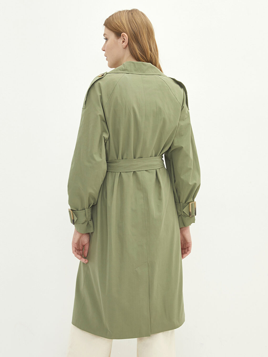 Ceket Yaka Oversize Kadın Trençkot-4