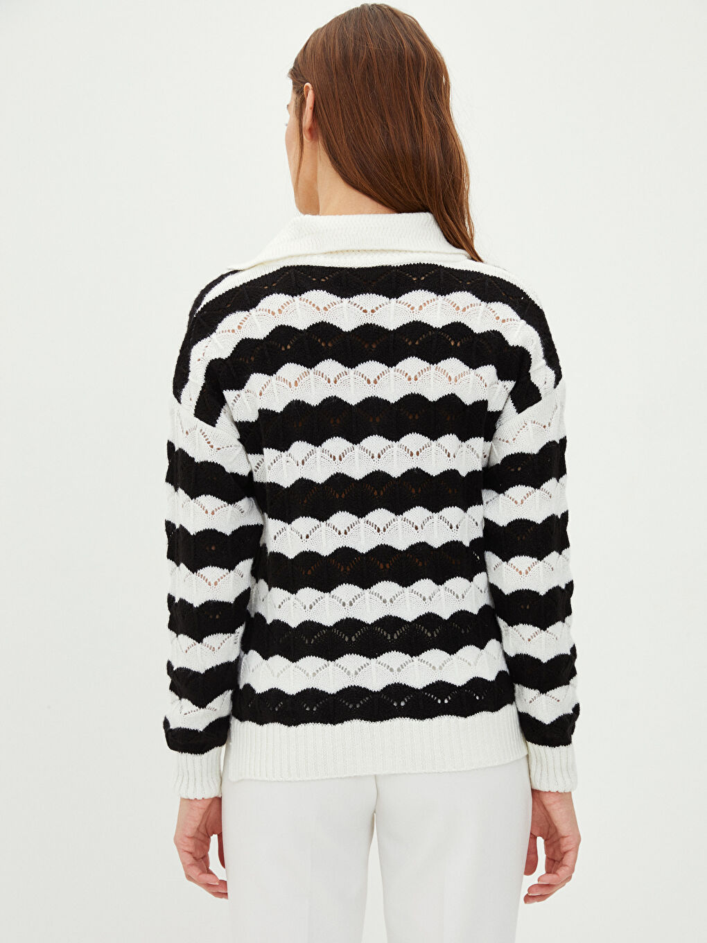 LCWAIKIKI Classic Rollkragen Gestreift Langarm Für Damen Strickpullover -S2BJ15Z8-EEW
