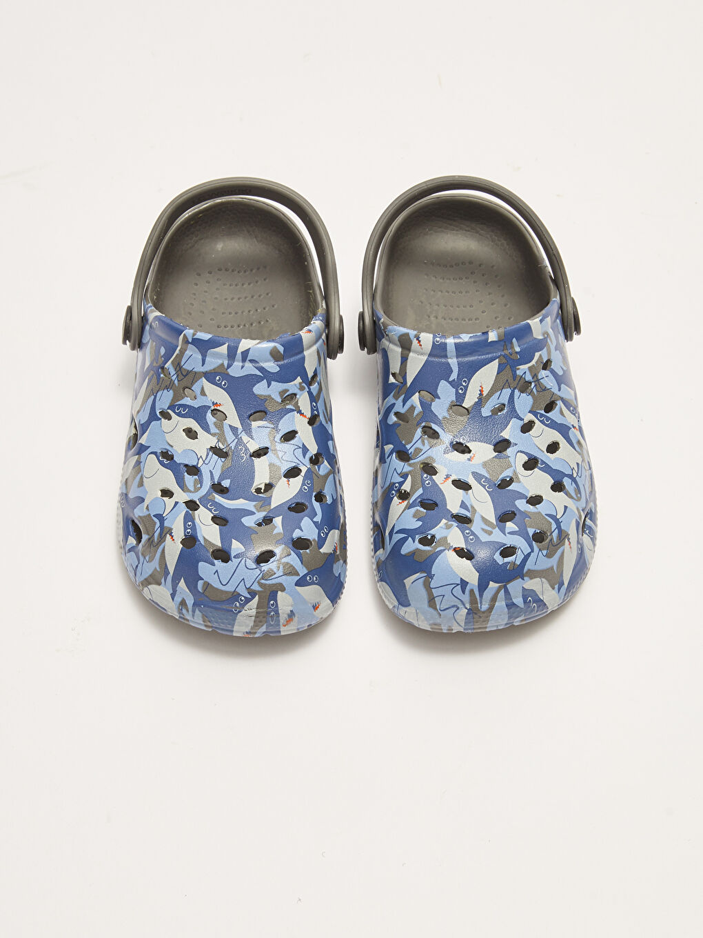 Gri Baskılı Delik Detaylı Erkek Çocuk Sandalet-5