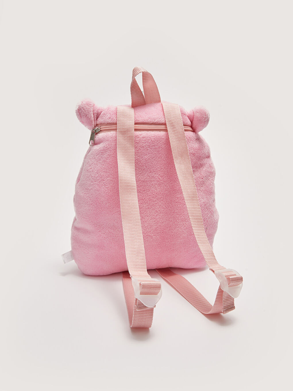 Pembe Nakışlı Kız Çocuk Pelüş Sırt Çantası-1