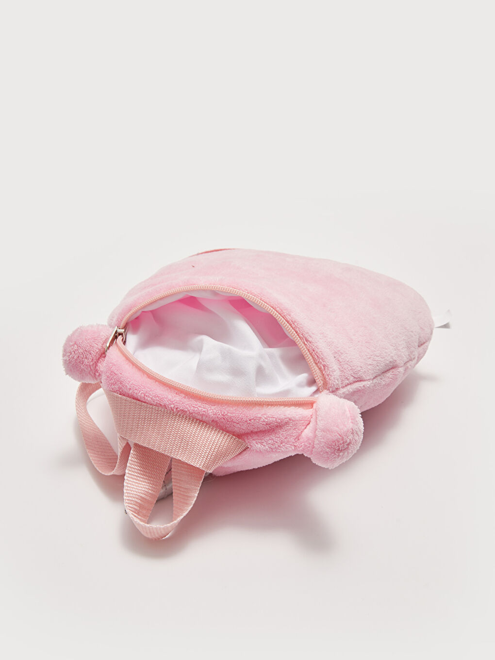 Pembe Nakışlı Kız Çocuk Pelüş Sırt Çantası-2
