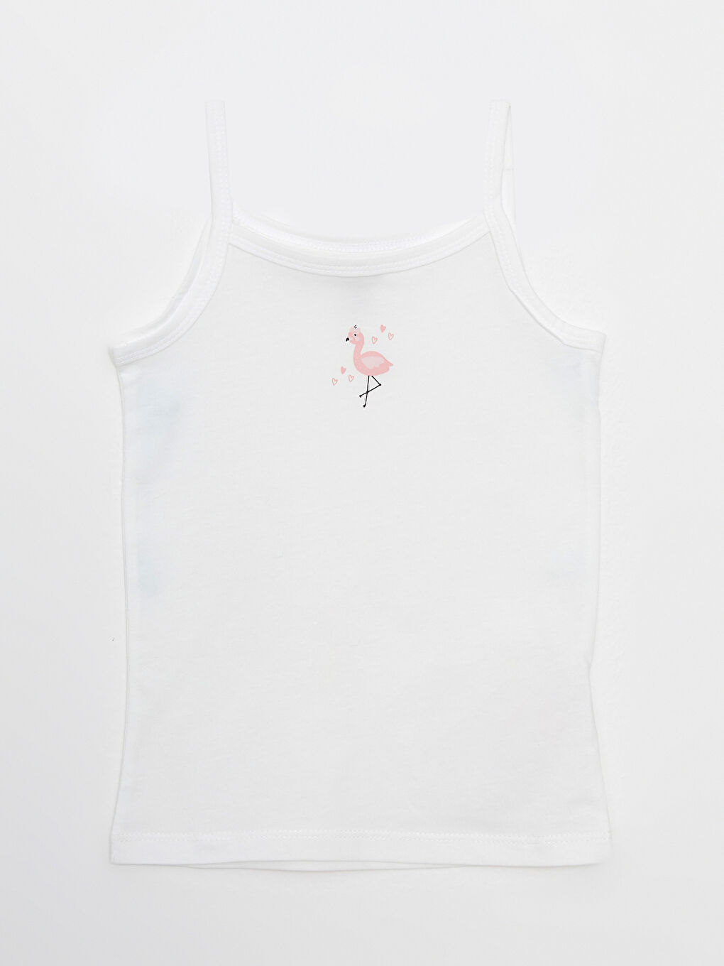 Ekru Kare Yaka Askılı Pamuklu Kız Bebek Atlet 2'li-3