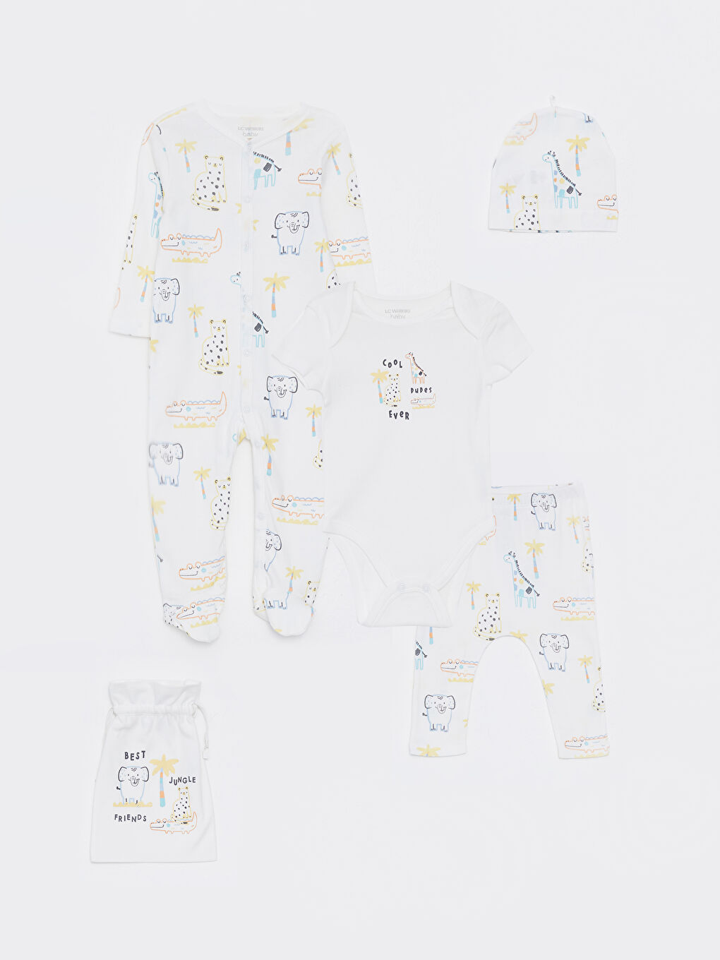 Crew Neck Printed Baby Boy Hospital Outlet Set of 5