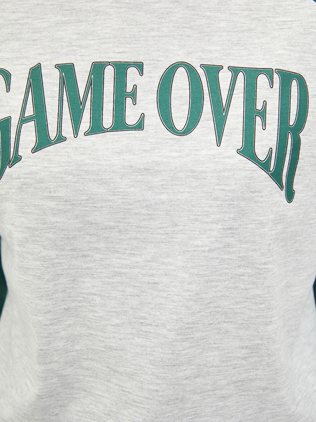 Crew Neck Long Sleeve Women's T-shirt with Color Block-3