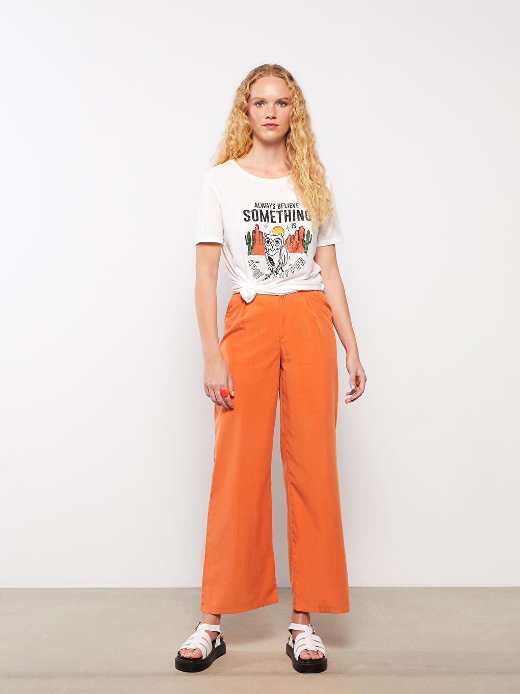 Crew Neck Printed Short Sleeve Women's T-Shirt-2