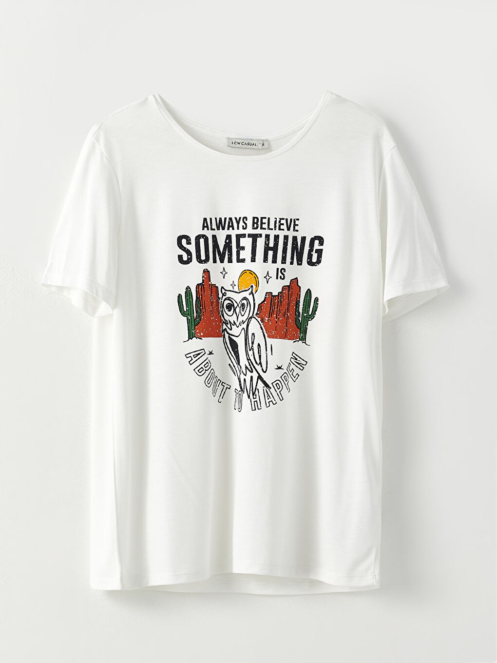 Crew Neck Printed Short Sleeve Women's T-Shirt-5